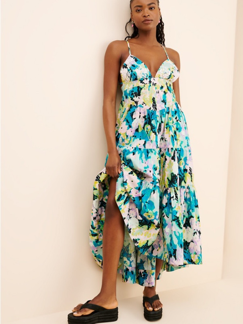 Free People Long Love Midi Floral Maxi Dress Medium